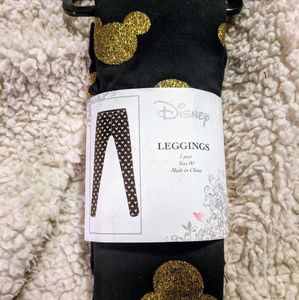 Black and Gold Mickey Mouse Leggings